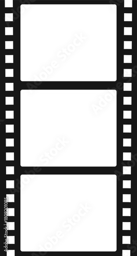Film strip showing three blank frames for copy space