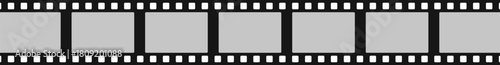 Film strip showing multiple blank movie frames