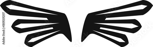 Stylized black wings representing freedom and flight