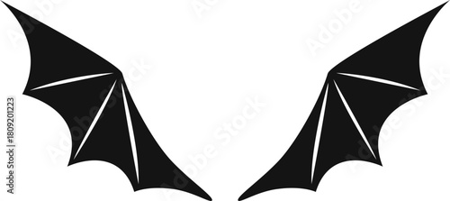 Black bat dragon wings vector icon symbol
