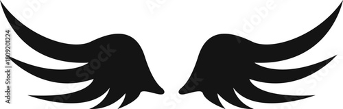 Black stylized wings flying symbol representing freedom