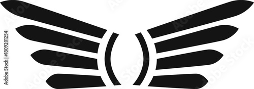 Abstract flying wings black icon graphic symbol