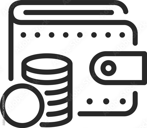 Wallet holding coins illustrating finance and payment concept