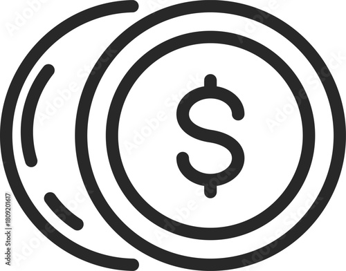 Stacking dollar coins showing economic value and saving