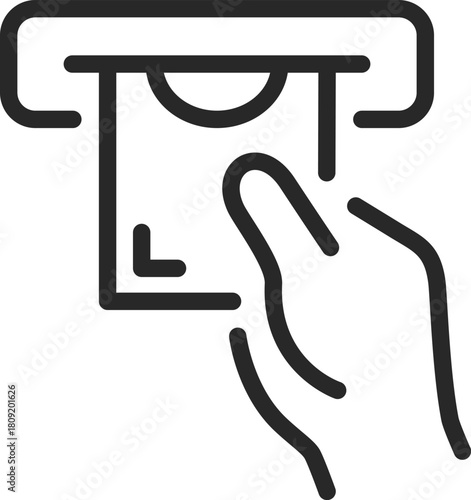 Hand inserting bank card into an ATM slot