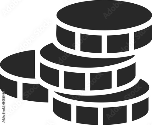 Stacking coins icon representing money and financial growth