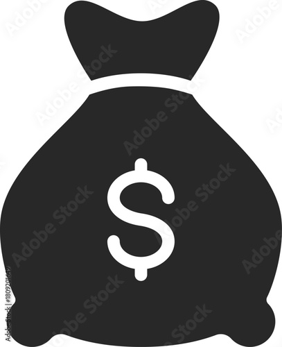 Money bag icon representing financial wealth and savings