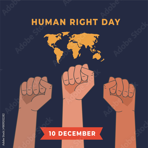 Human right day flyer illustration
