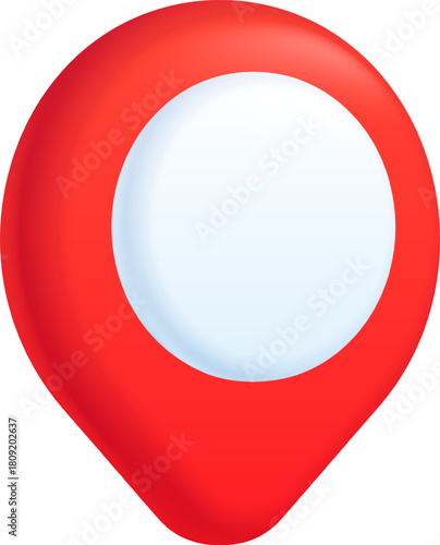 Red 3D map pin icon showing a location