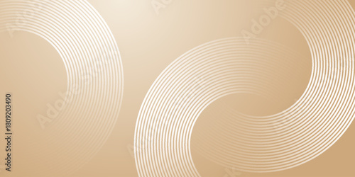 Abstract beige background with circular line pattern. Modern creative trendy design in vector illustration.