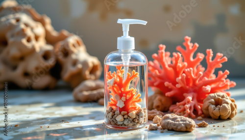 Seasidestyle Liquid Soap with Coral Decor