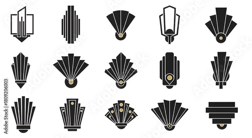 Brass Wall Sconce Light Icon Collection Isolated