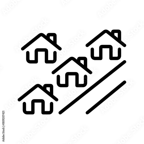 Village houses icon