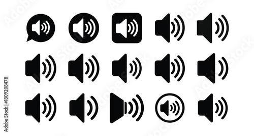 A black speaker icon with waves set