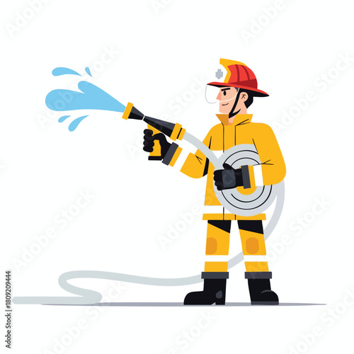 Firefighter in Action Fighting Fires with Courage