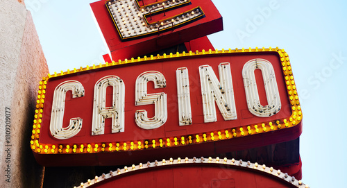 vintage neon casino sign