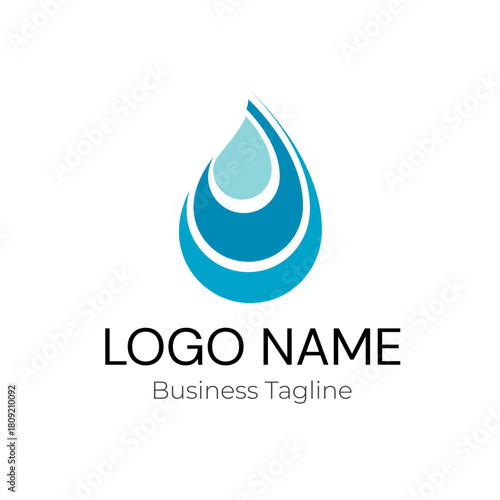 Logo Water Drop Business Vector Design Template