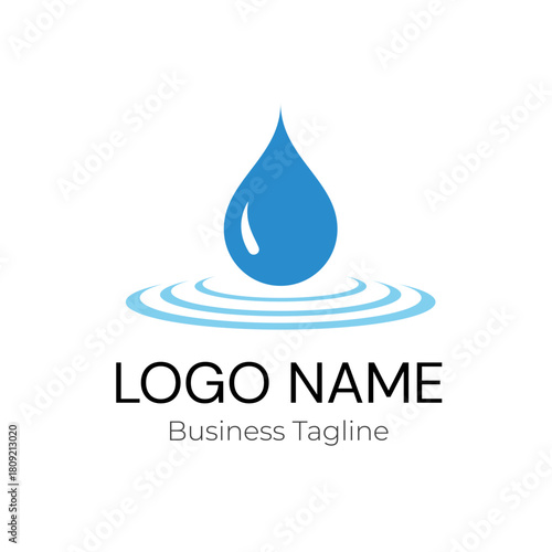 Logo Water Drop Business Vector Design Template