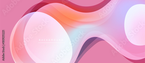 Abstract fluid shapes, pink hues dominate. Soft gradients create dynamic background, modern design element. Light, shadow interplay.