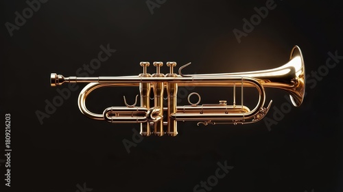 brass trumpet isolated on black