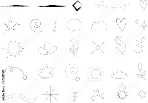 Hand drawn grunge vector design elements for creative projects