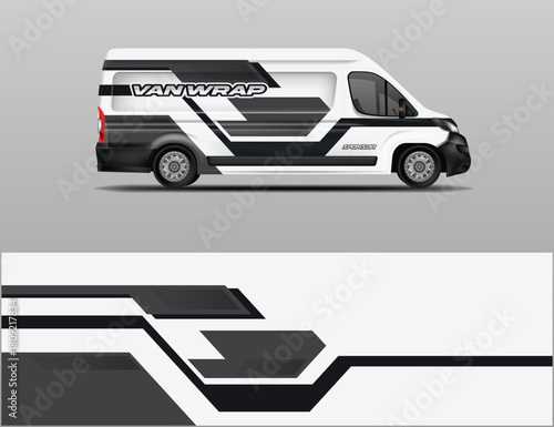 Van wrap design background vector