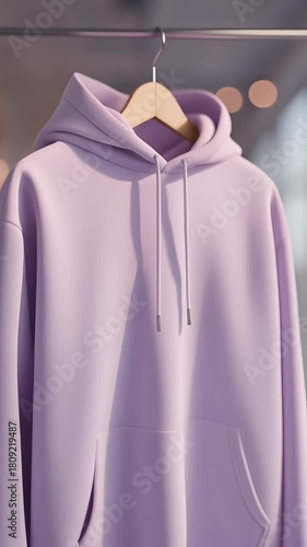 Back and Side View Rotation of Blank Lavender Cropped Hoodie Mockup