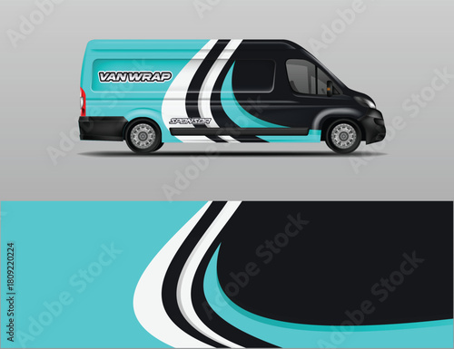 Van wrap vector design background