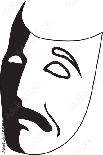 Black and white theatrical mask