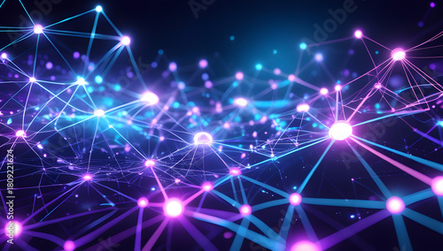 Wallpaper Mural Futuristic Neural Network Background Torontodigital.ca