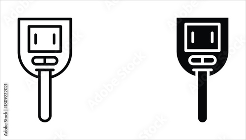Blood glucose meter test icons set, editable stroke, of vector icons isolated on a white background.