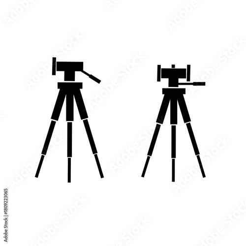 tripod isolated on white. Camera tripod icon illustrated on background. Holder icon