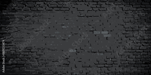 Dark gray brick wall texture with grunge effect for backgrounds