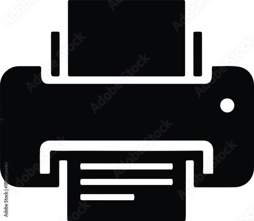 Illustration of printer icon simple office equipment silhouette vector