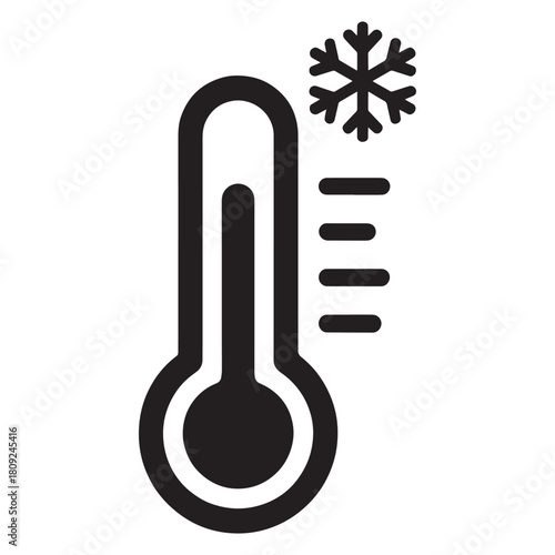 Weather forecast icon indicating cold temperature with snowflake
