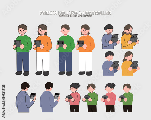 컨트롤러를 들고 있는 사람 일러스트 모음