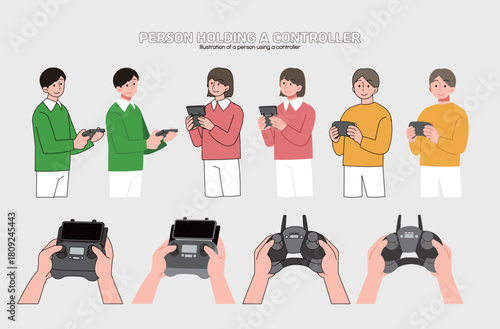컨트롤러를 들고 있는 사람 일러스트 모음