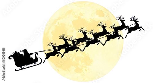 Santa Claus And the deer flew