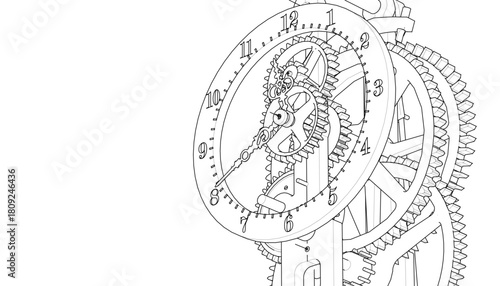 clock graphic symbol 3d illustration	
