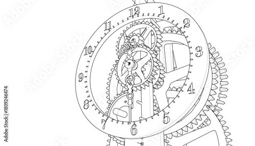 clock graphic symbol 3d illustration	
