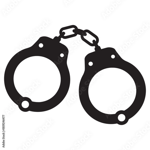 Police handcuffs icon symbol of justice law and crime concept
