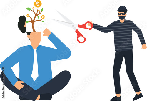 intellectual property, property theft, business idea, idea stealing, financial loss, money tree, business sabotage, creative plagiarism, unfair competition, copyright infringement