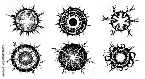 Abstract Electric Energy Spheres and Lightning Ball Effects for Sci-Fi and Comic Design