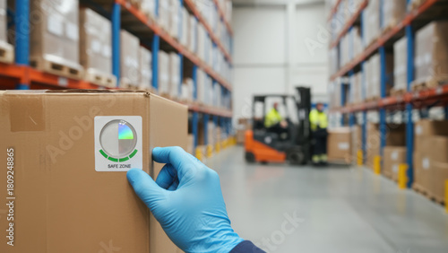 Cold chain logistics warehouse logistic temperature control sensor monitoring package handling safety gloves worker