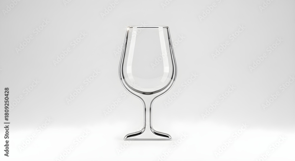 Obraz premium Elegant wine glass, clear stemware, empty goblet, drinking glassware
