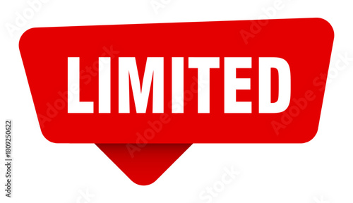 limited red sticker isolated on transpatent background. limited sign