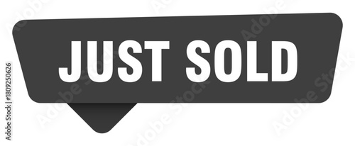 just sold black sign isolated on transpatent background. just sold sticker