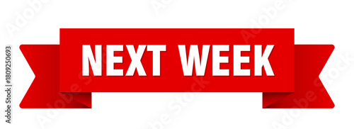 next week ribbon isolated on transparent background. next week ribbon
