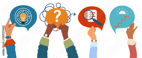 Business team explores challenges and finds clear solutions through a collaborative problem solving process