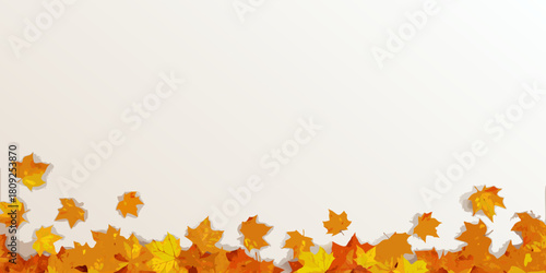 Autumn leaves border with empty space for text or design
